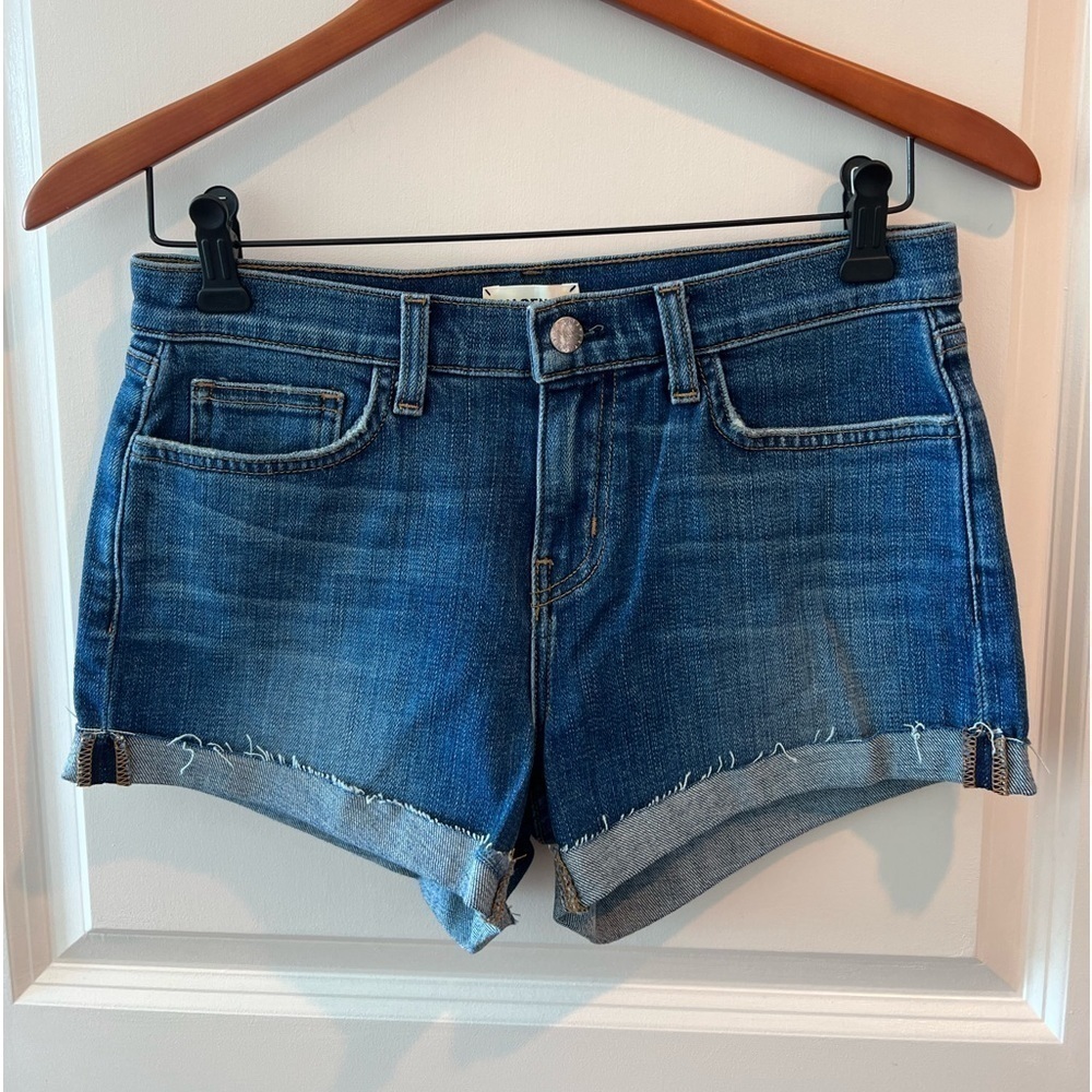 L'AGENCE Blue Rolled cuffs Denim Shorts Size 25